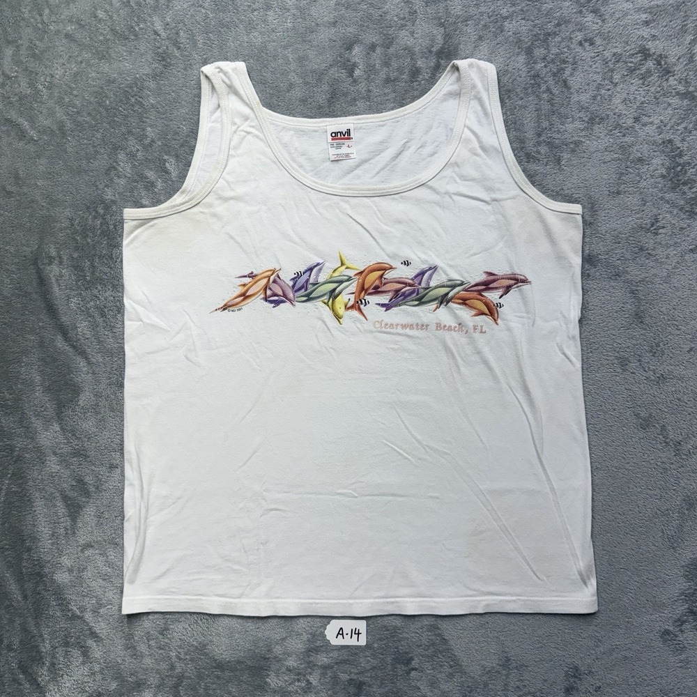 Clearwater Beach FL Anvil Tank Top Size Women Large 2001